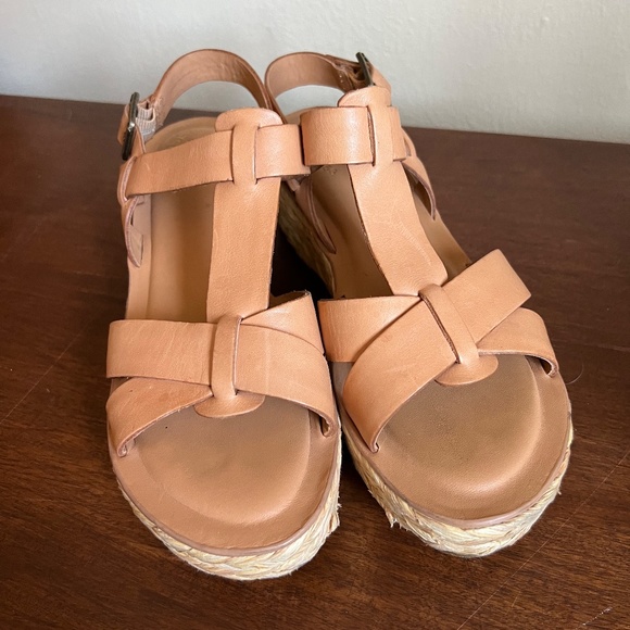 Kork-Ease Ande Nude / Tan Wedge Leather Sandals - women's US size 9 EU size 40.5 - Picture 2 of 6